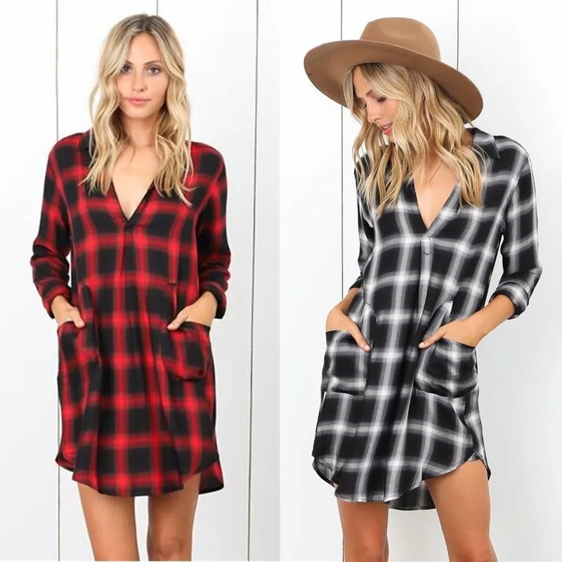 

new women blouse fashion 2019 female womens top long pockets plaid festivals fashion 2019 shirt ladies clothing top xxl