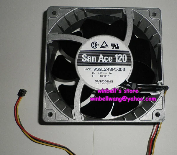 

Original San Ace120 Aluminum frame 9SG1248P1G03 48V 1A 3wires fan~