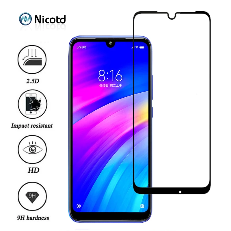 Закаленное стекло Nicotd с покрытием для Xiaomi Redmi 7 7A 6A 4X 4A 5A 5 Plus Note GO Pro|Защитные стёкла