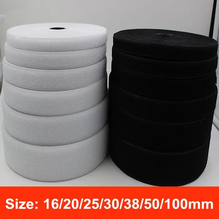 

1M/pair Black/White Nylon Adhesive Fastener Tape Hook And Loop Diy For Garment Shoes Sewing Without Glue 16/20/25/30/40/50/100mm