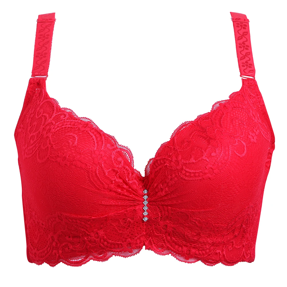 

Solid Fashion Breathable Adjustable Strap Soft Sexy Lace Comfortable Push Up Nylon Wired Gather Gift Thin Women Bra