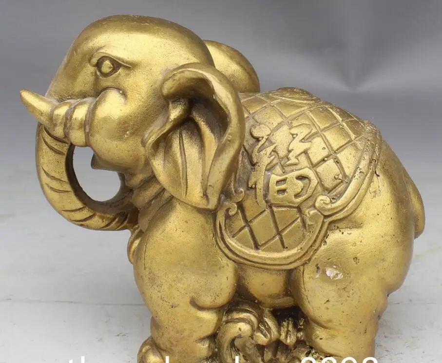 Chinese Feng Shui Folk Auspicious Elephant Heffalump Animal Statue