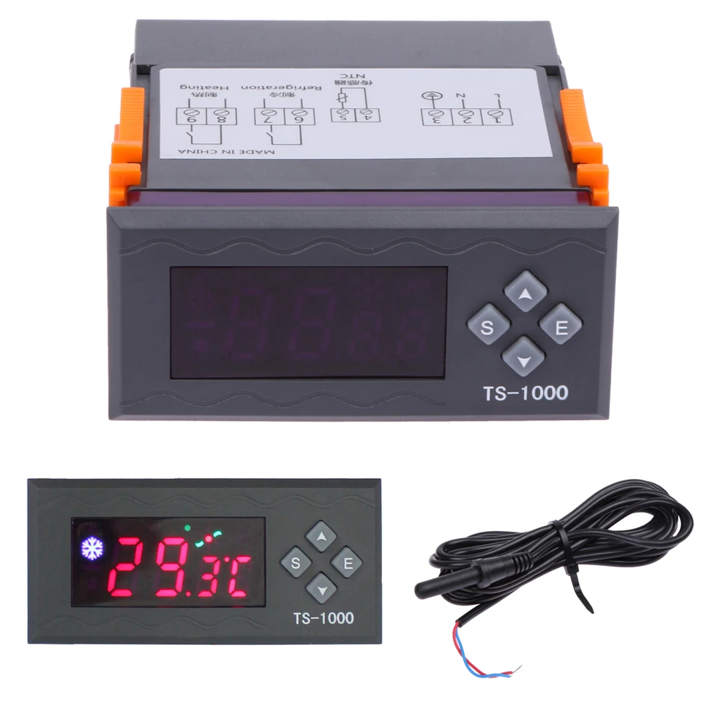 

110V-240V Digital Thermostat Temperature Humidity Controller Relay Regulator Hygrostat Temperature Sensor Refrigeration Heating