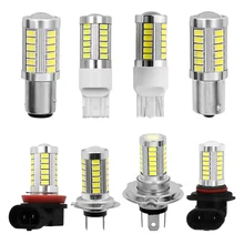1X автомобиля H8 H11 светодиодный 9005 hb3 9006 hb4 h4 h7 hi/короче спереди и длиннее сзади) p13w H16 5630 33SMD противотуманные лампы дневного света светильник лампы поворот Парковка лампы 12V