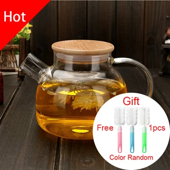 

Free shipping1000ML Large Capacity Transparent Heat Resistant High Borosilicate Glass Tea Pot with Filter Kung Fu Tea Set Teapot