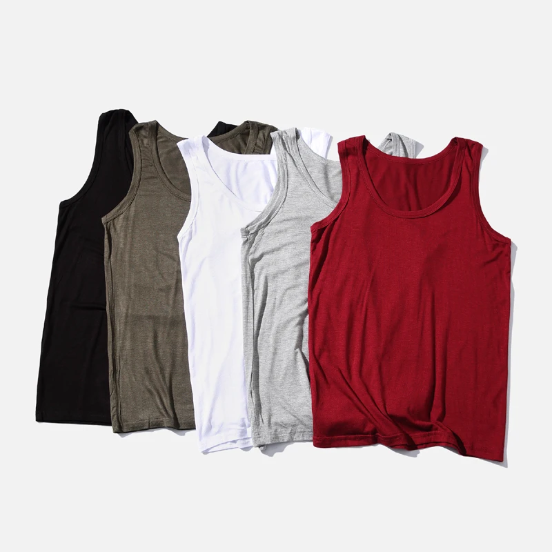 

2018 New Summer Fashion Brand Clothing Vest Men's Solid color Large size L-7XL vest Men's Round neck Casual vest 180kg can wear