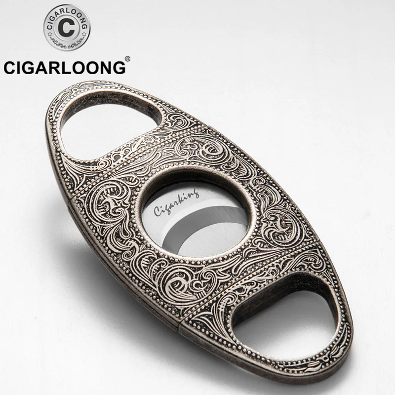 Cigarloong классический резной нож для сигар из нержавеющей стали металлический Каттер для сигар Золотое лезвие Гильотинный Резак для сигар CD-1096 - Цвет: Серебристый