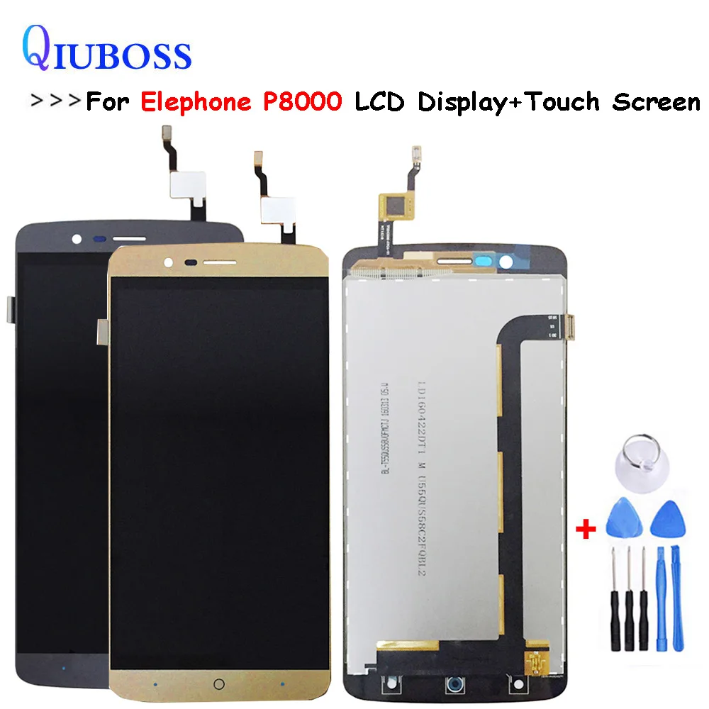 Kopen Voor Elefoon P8000 Lcd scherm + Touch Screen Vergadering Grijs Wit Voor p8000 lcd Digitizer Sensor Glass Panel + gratis tools