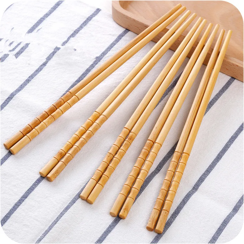10 Pairs /pack Home Nonslip Chopsticks Personality Natural Bamboo No Painting No Wax Bamboo
