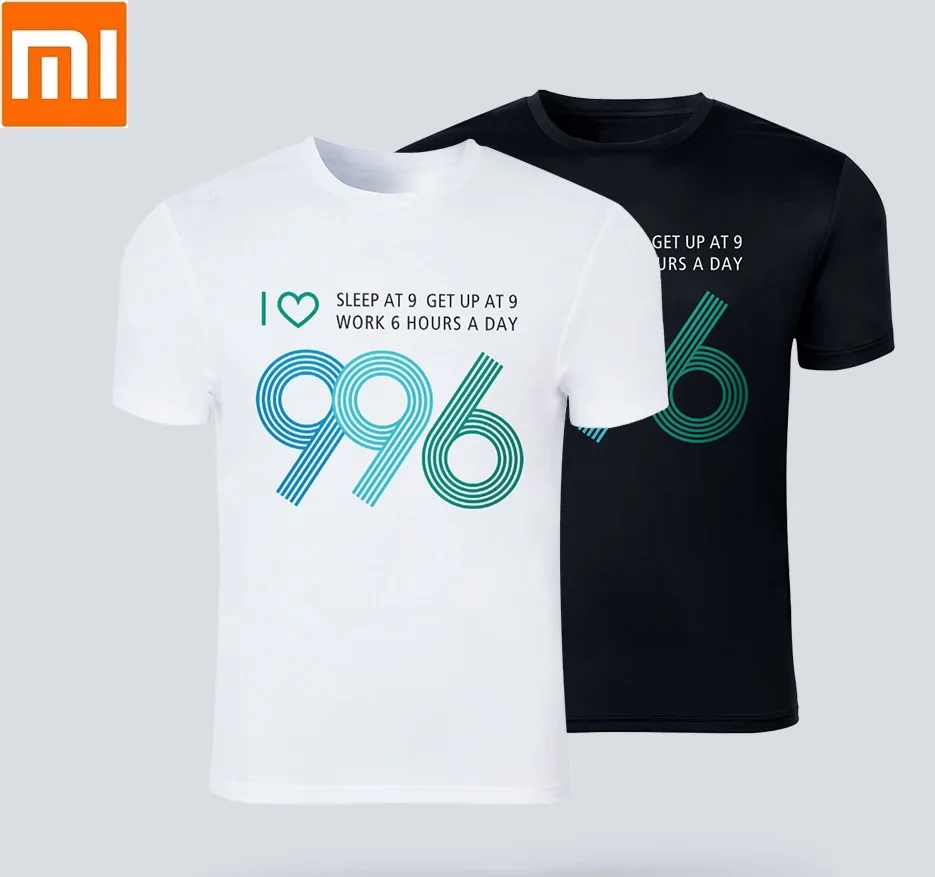 Xiaomi Мужская быстросохнущая печать 996 футболка анти-УФ высокая эластичность светильник дышащий досуг человек с коротким рукавом Толстовка