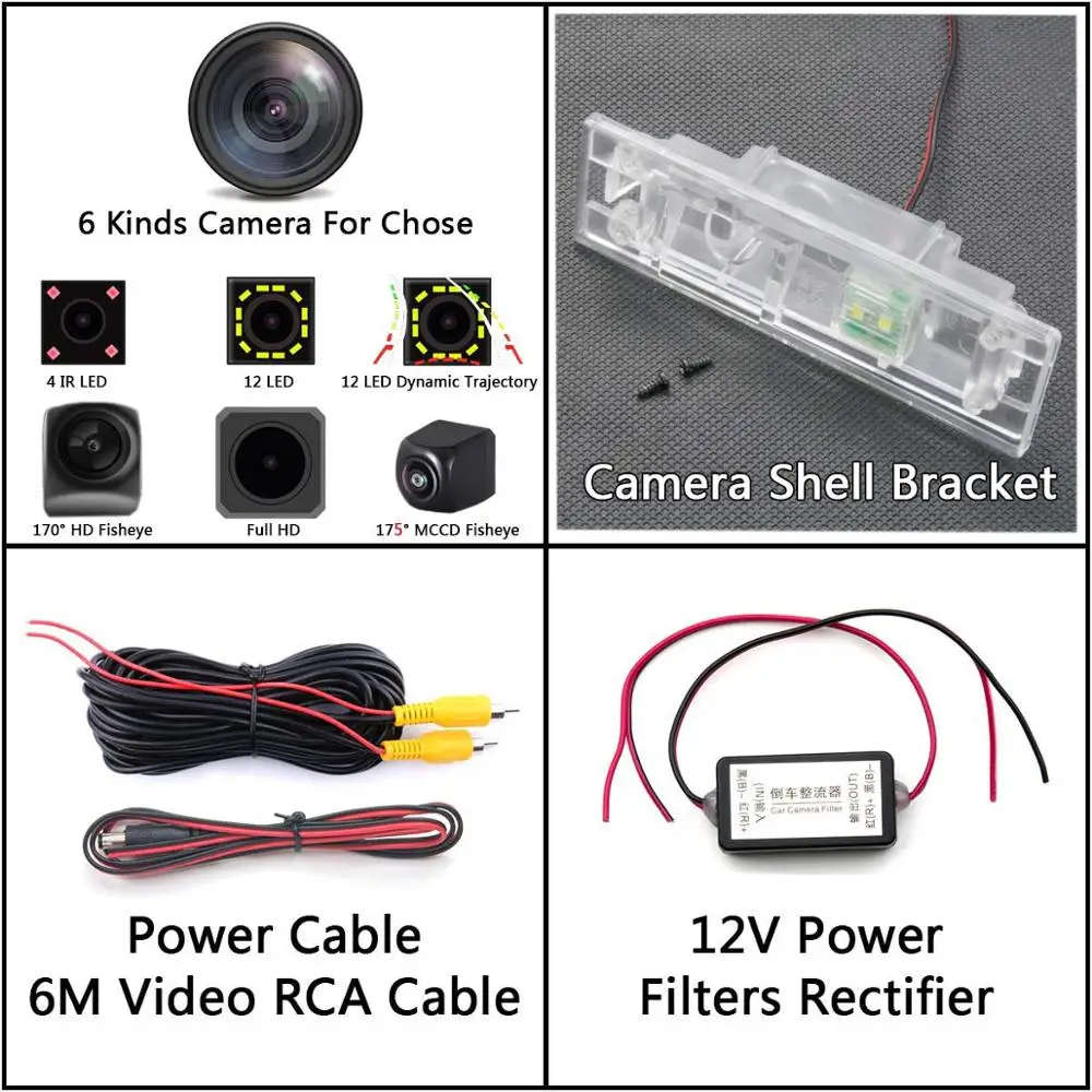 175 градусов рыбий глаз MCCD Starlight Парковка HD Автомобильная камера заднего вида для BMW 1 серии 116i 120i 135i 640i Мини Купер E81 E87 E89 - Название цвета: Camera with Filters