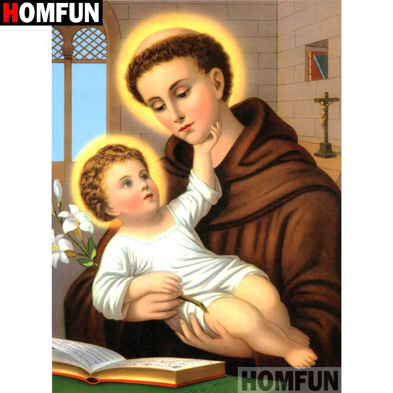 

HOMFUN Full Square/Round Drill 5D DIY Diamond Painting "Religious figure" Embroidery Cross Stitch 5D Home Decor A07127
