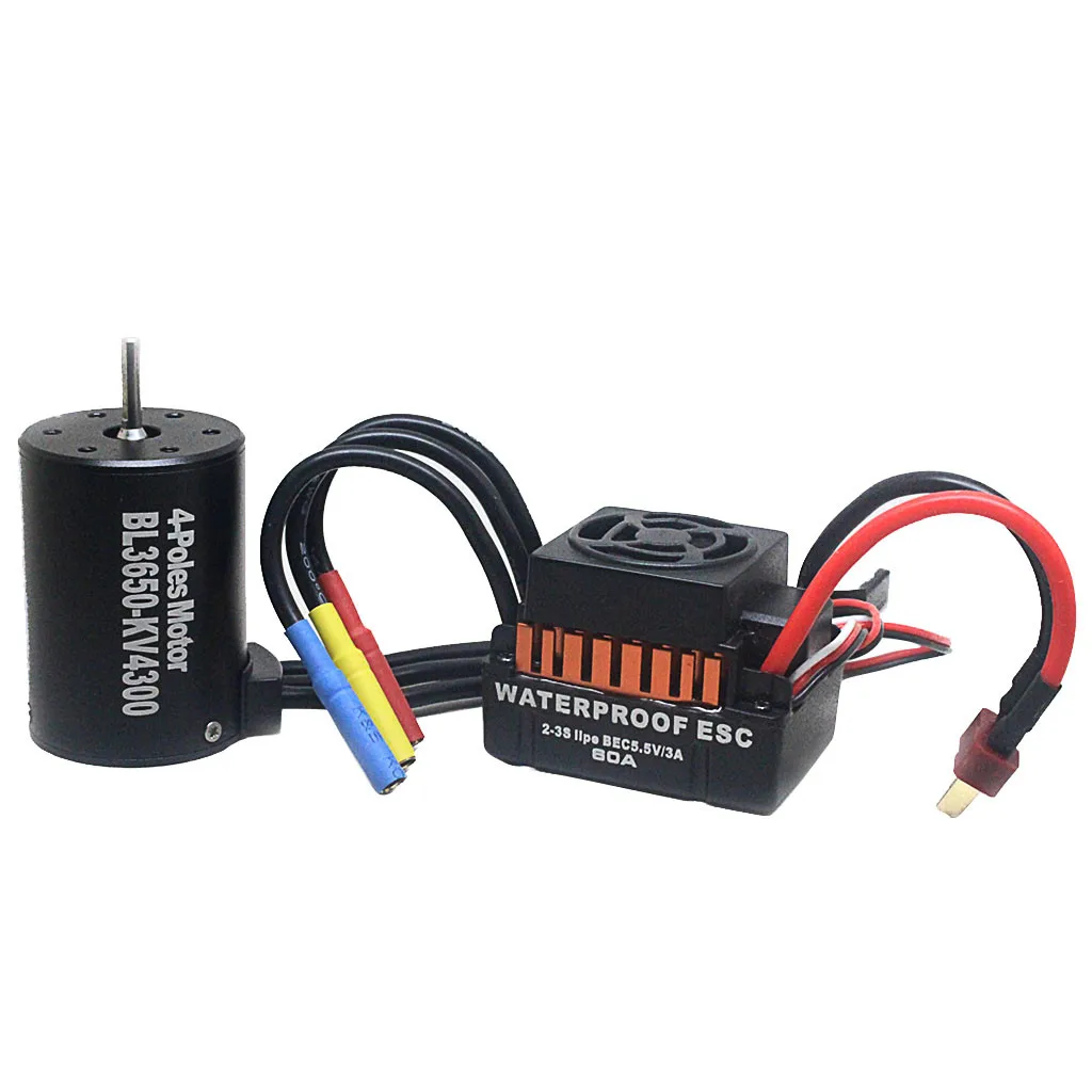 

HIINST Waterproof B3650 4300KV Brushless Motor w/ 60A ESC Combo Set for 1/10 RC Car 5.15