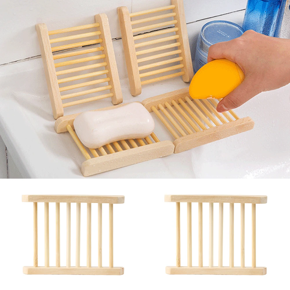 

1PC Natural Wood Soap Dish Wooden Soap Tray Holder Storage Soap Rack Plate Box Container for Bath Shower Plate Bathroom