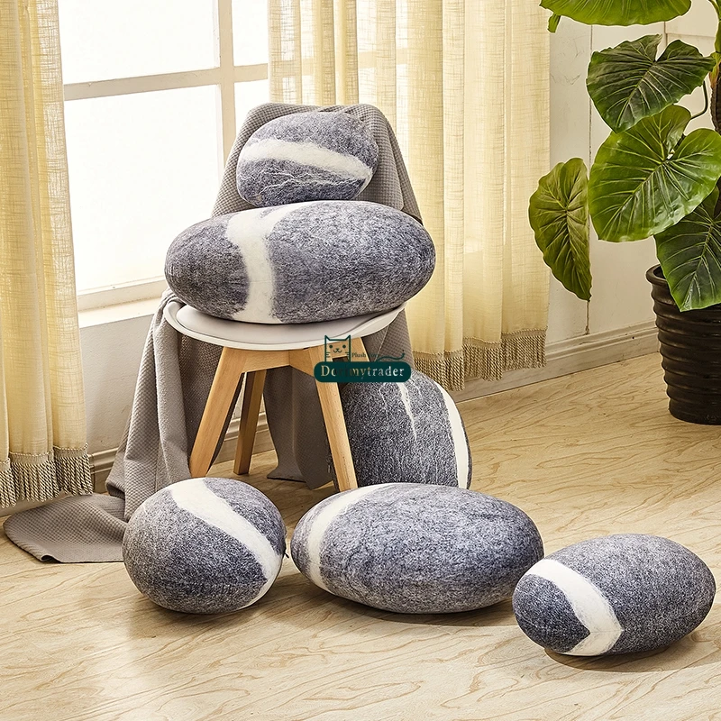 Dorimytrader 6 Pcs Fashion Hot Emulational Stellar Stone Pillow Room Decoration Plush Soft Big Stone Shape Cushion Toy DY60790 (20)