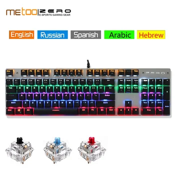 

2019 NWE Metoo Edition Mechanical Keyboard 87 keys 104 keys Blue Switch Gaming Keyboards for Tablet Desktop Russian Hebrew