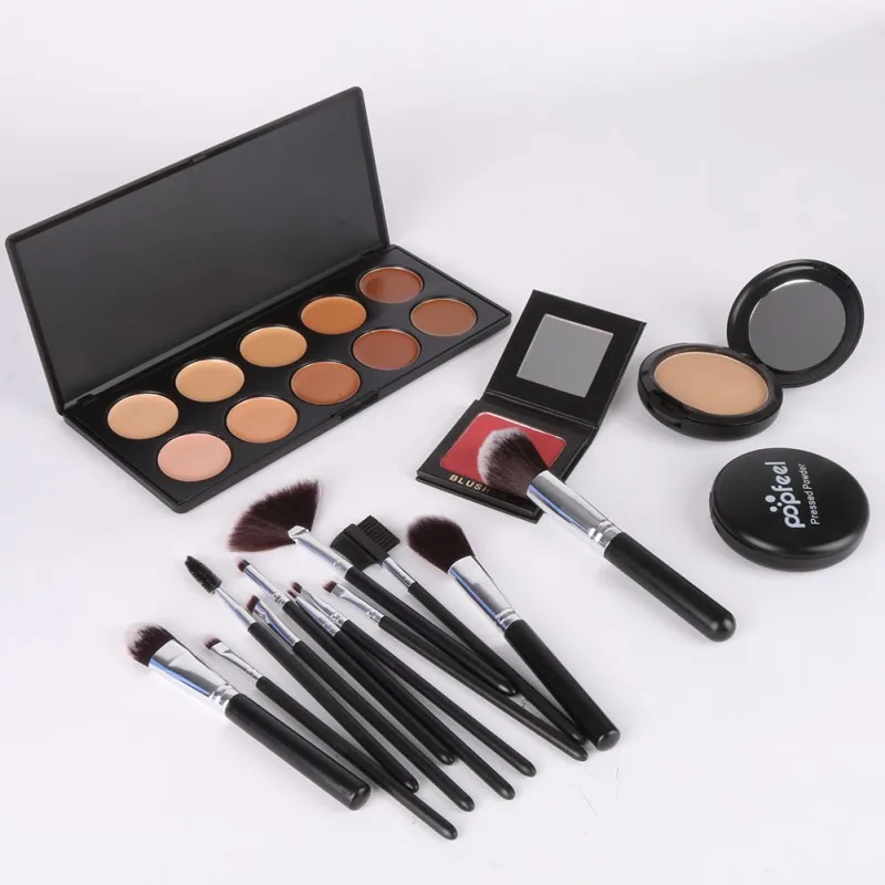 Makeup Brushes 12PCS Set in Leather Cup Holder Case