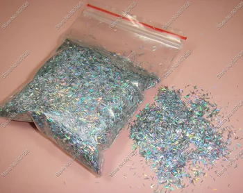 

50gram x Laser Holographic Silver Strips Solvent Resistant Glitter Shape for Nail Art Decorations&Nail Polish