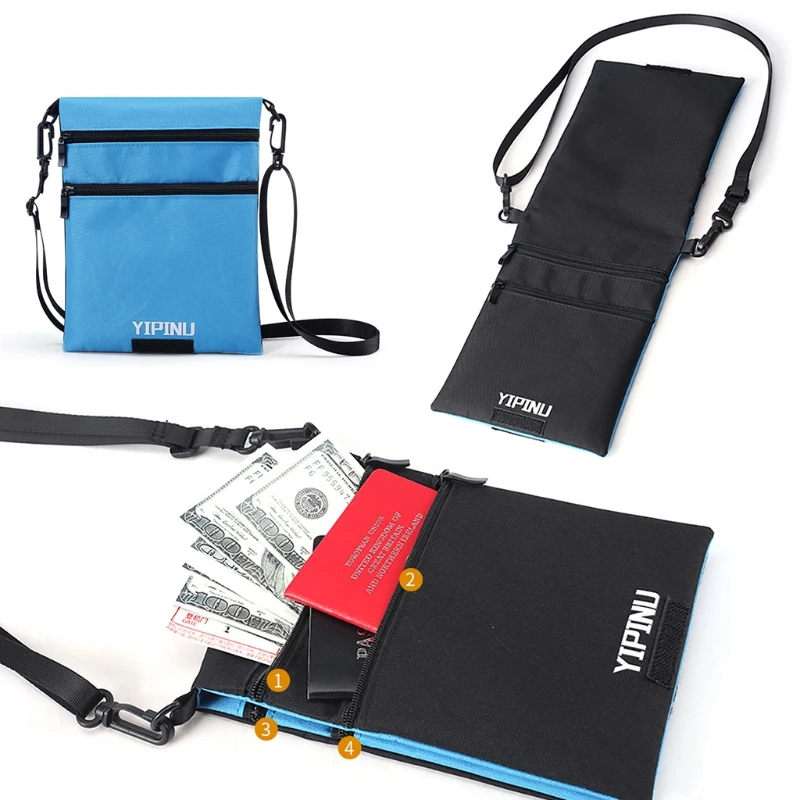 2018 New Travel Neck Pouch Passport Cover Cards Holder 2 Side