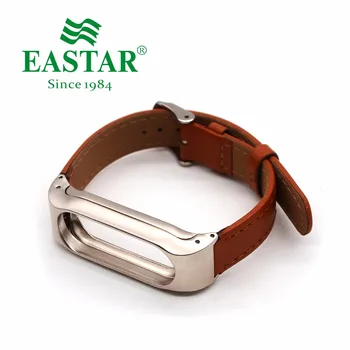 

Eastar Brown Smart Watch Accessories For XiaoMI Band Stainless Bracelet Replace Wristbands Leather Strap For Mi Band 2