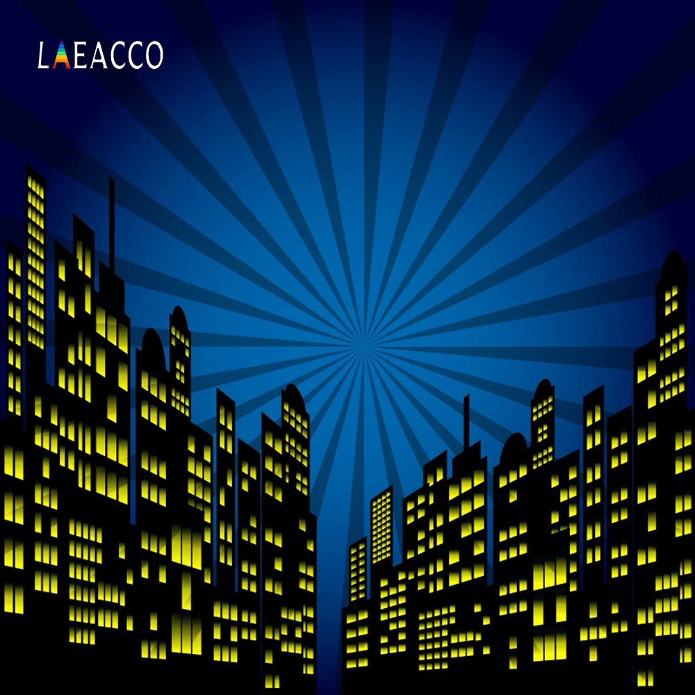 Laeacco комикс город здание супер герой Детские фотографии фоны индивидуальные фотографические фоны реквизит для фотостудии