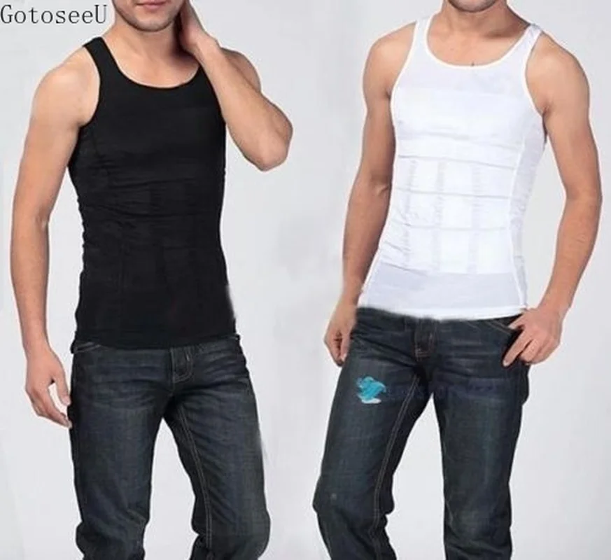 

GotoseeU HOT Men's Slim Body Shaper Belly Underwear Vest Shirt Corset Compression
