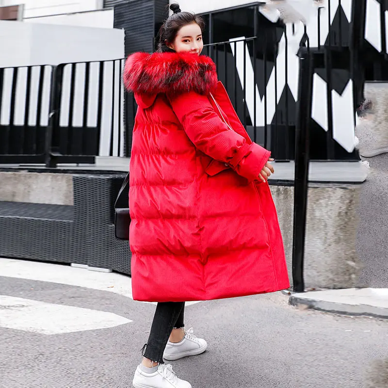Coton D'hiver Vers Long Capuchon Épaissir À De Or Grand Hs26 Veste red Black Bas Manteau Vestes En Grande Col Le Chaude purple Femmes 2019 Taille Velours Fourrure green nzvqHU7