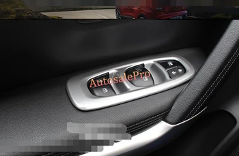 

left hand drive Chrome Matt Door Armrest Window Switch Button Cover Trim For Renault Kadjar 2016 2017