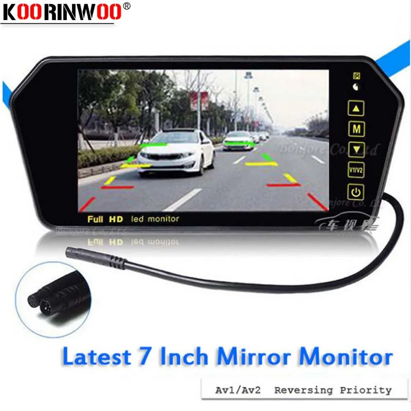 Зеркало монитор Koorinwoo для автомобиля ЖК 7 TFT DVD/камеры заднего вида цветной видео