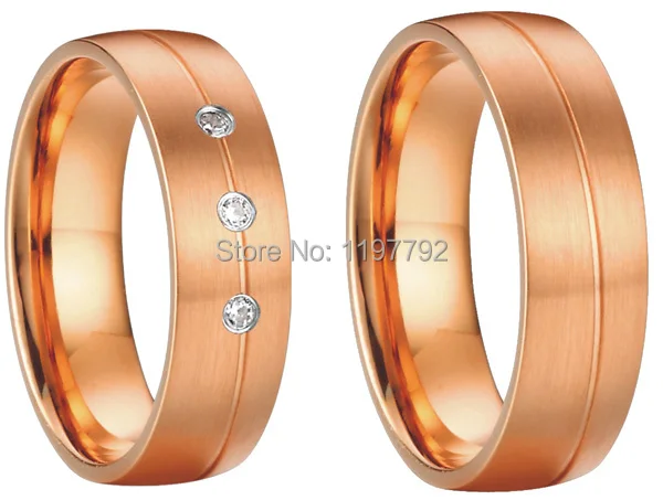 2014 new rose gold color jewelry engagement wedding bands ring sets for men and women