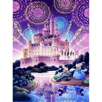 

5D Diy Diamond Painting Cross Stitch kits full square Diamond Embroidery Cute castle Cartoon mouse hinestone Mosaic Pattern