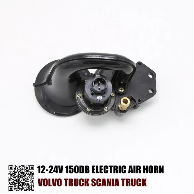 12V 24V Noir Klaxon Air 130dB pour Camion Scania DAF Volvo SUV