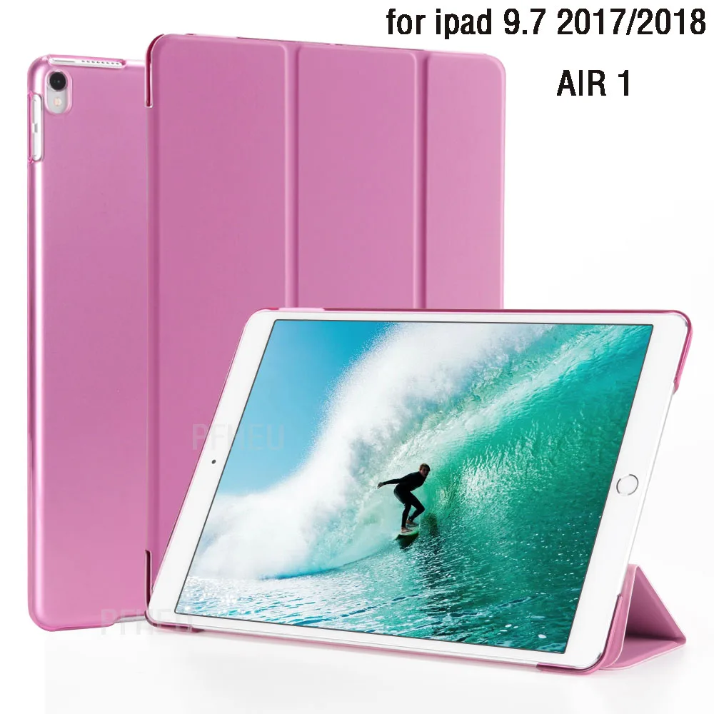 Чехол PFHEU для нового iPad 9,7-6 для Air 1 с магнитом для пробуждения сна, Ультратонкий кожаный чехол для планшета 1: 1 - Цвет: Pink