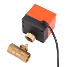 DN15/DN25 Электрический моторизованный шаровой клапан с резьбой латунь AC 220 В 2 Way 3 провода 1.6Mpa с приводом для воды, газа, масла