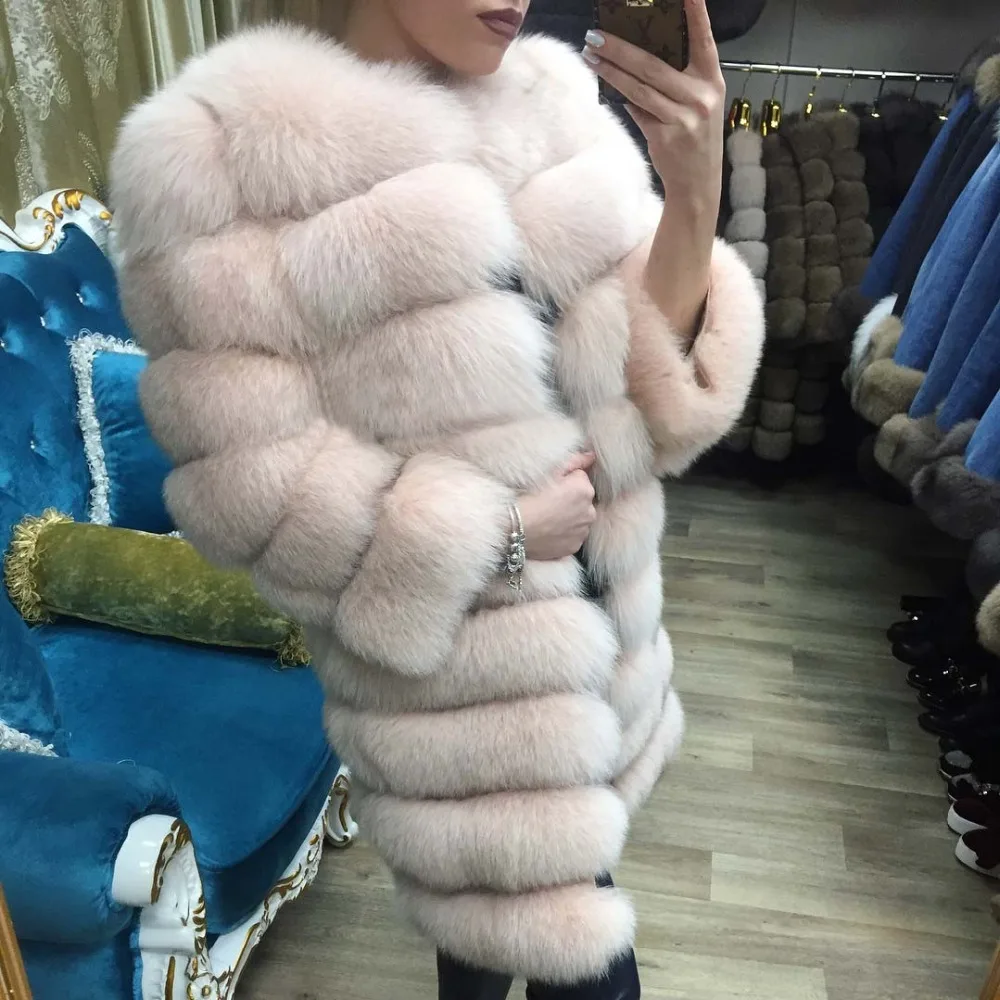 Particulier Femme Plafonné Fourrure Renard Complet Sable dark nature Femmes De 2018 D'hiver Manteaux Amovible Veste Vraie Sable pink Orange coffee dark Pelt khaki Grey light Nature Luxe light White Grey En chocolate Pour 0ZwtY