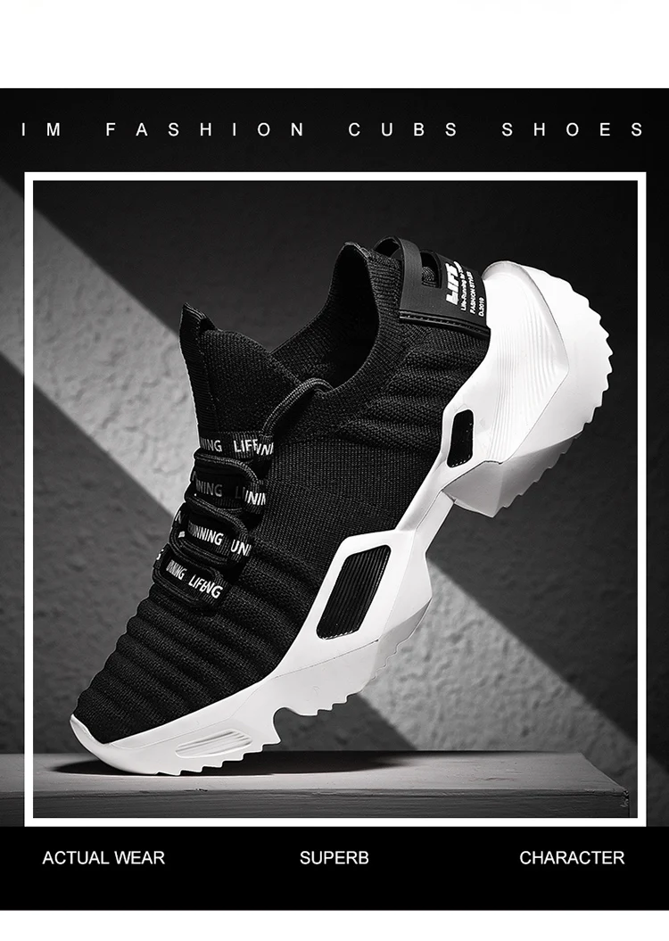 Men High quality White Sneakers Lace-Up Lightweight Breathable Walking Shoes