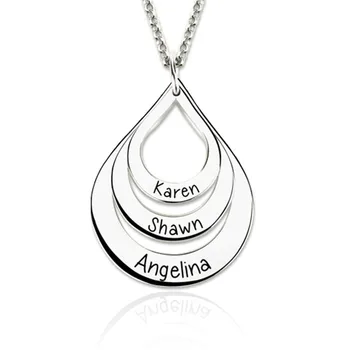 

Family Jewelry 2019 Trendy Exquisite Elegant Custom Personalized Name Necklace Can Engrave 3 Names Welcome Dropshipping YP3203
