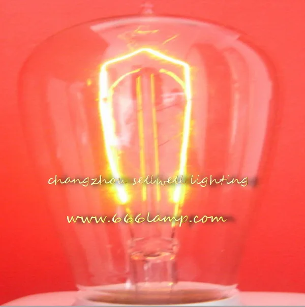 NEW!Edison light bulb (the NRK top) Yellow feet clear  lamp220v 40w e27 st58x125 AD002