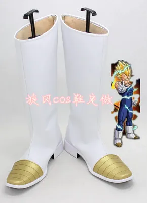 Белые ботинки в стиле Аниме Dragonball Z Vegeta Super Saiyan Обувь для костюмированной
