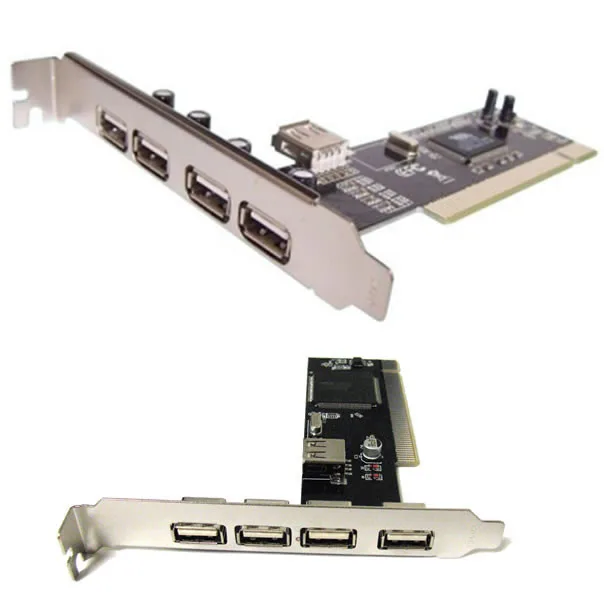 USB 2.0 PCI Computer PC Card 4 External Port +1 Internal Port to