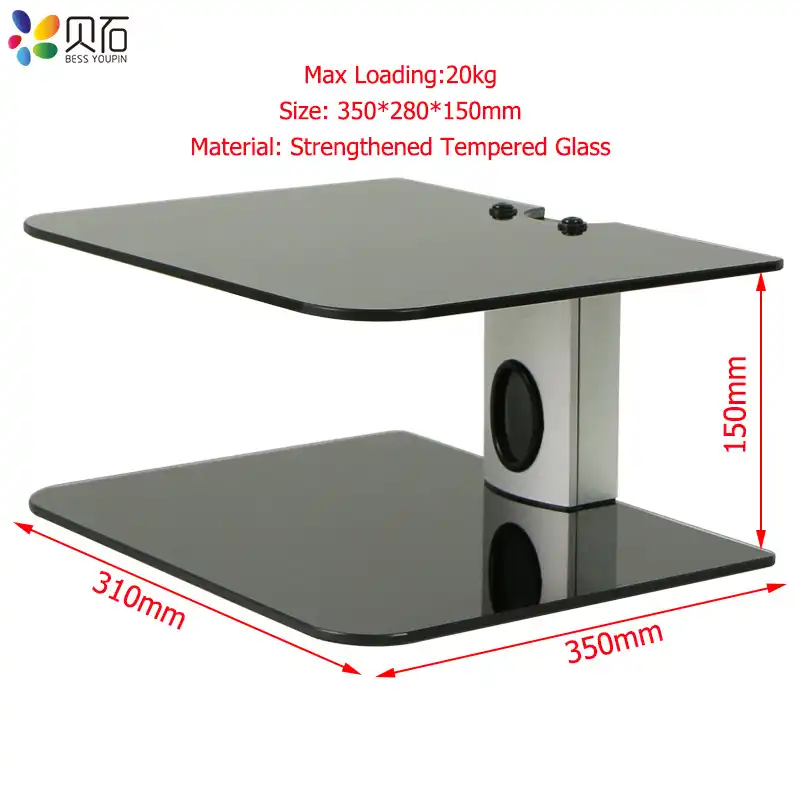 2 Tiers Av Shelf Wall Mount Black Dvd Hanging Bracket 2 Tiers Av Shelf Wall Mount Black
