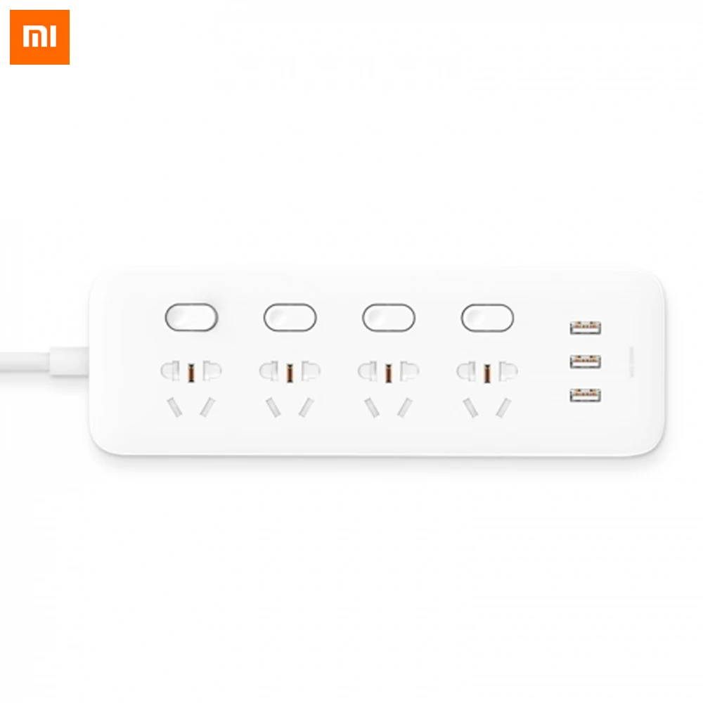 Удлинитель Xiaomi Mijia с 4 розетками и 3 USB портами 5 В 2 1 А|Удлинители электрические| |