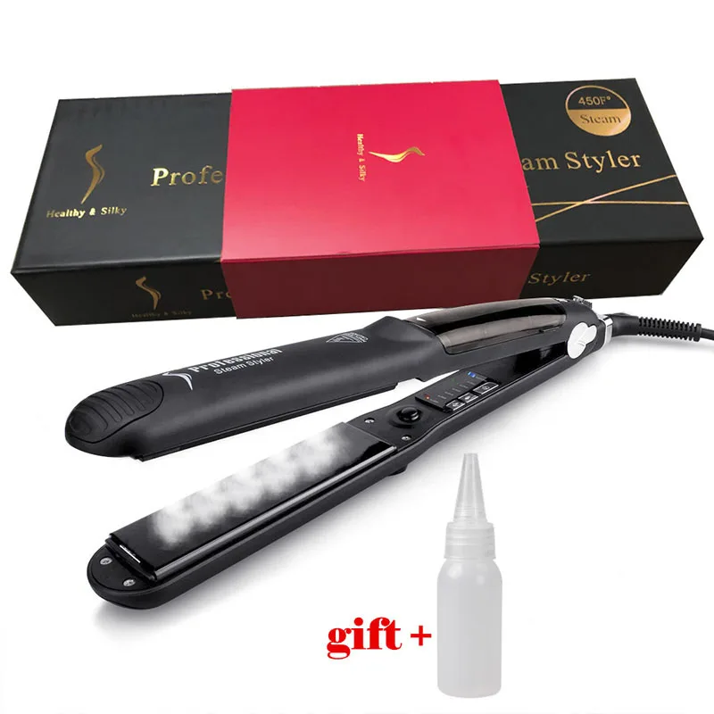 

Steam Hair Straightener Ceramic Vapor Hair Flat Iron Seam Hair Straightening Iron Curler Steamer Hair Styling Tool Professional