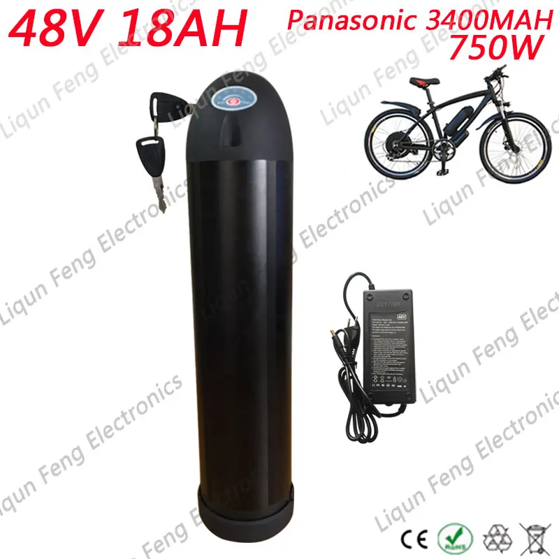 Top US EU AU No Tax Electric Bicycle 48V 18AH Kettle Lithium Battery 48V 18AH Water Bottle EBike for Panasonic cell li-ion Battery 0