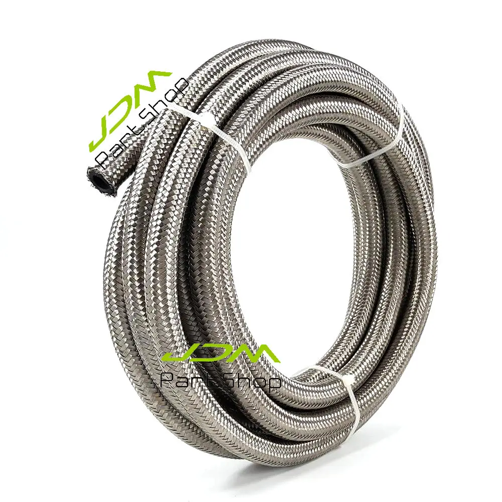 AN6 6 AN Stainless Steel Braided Fuel Oil Gas Water Line Hose 1000 psi