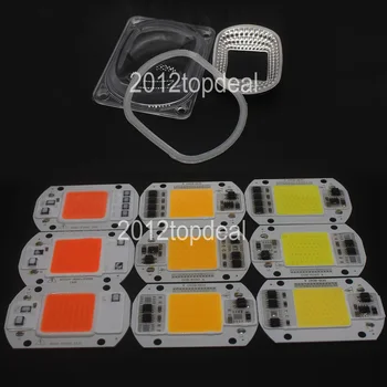 

1set LED COB Grow Chip+Lens Reflector 50W 30W 20W 220V 230V Cold Warm White Full Spectrum For LED Flood Light DIY Outdoor light