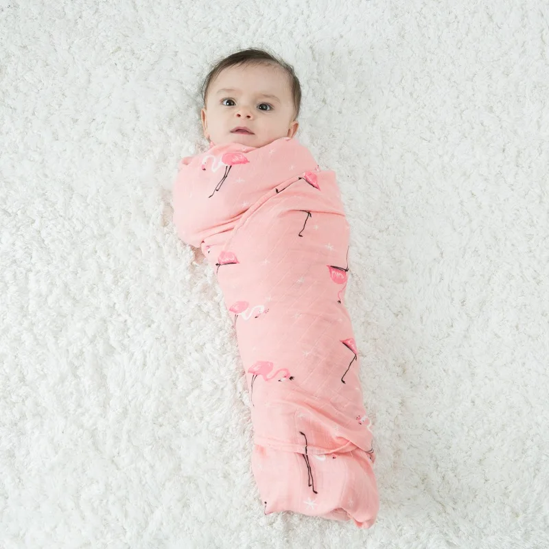 

Muslin Bamboo Cotton Baby Swaddles Soft Multi-use Newborn Blankets Bedding Sleeping Wrap Stroller cover Infant Gauze Both Towel