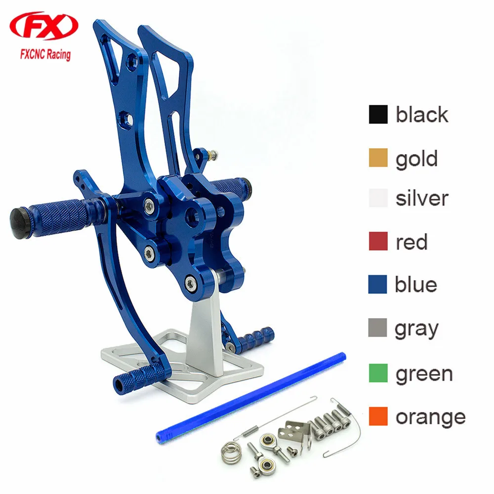 

CNC Aluminum Adjustable Motorcycle Rearsets Rear Set Foot Pegs Pedal Footrest For Yamaha FZ1 FZ 1000 2001 2002 2003 2004 2005