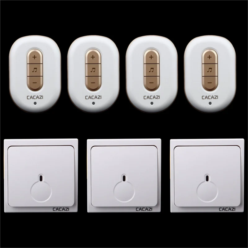 

Free shipping! 3 transmitter + 4 Receiver New Wireless Doorbell With Remote Control Musical 48Tunes Digtal doorchime D9918 -3+4
