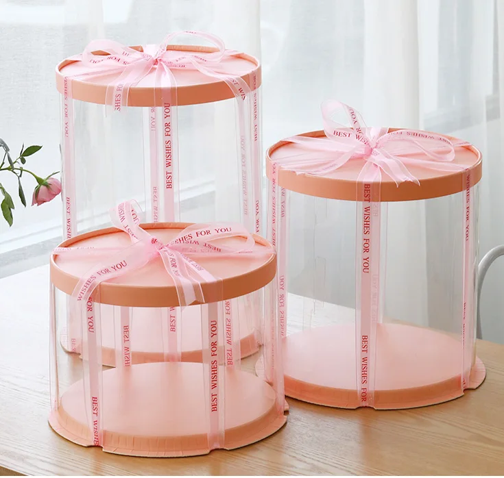 2019 New Round Cake Box Clear Round Pattern Transparent ... 2019 New Round Cake Box Clear Round Pattern Transparent ...